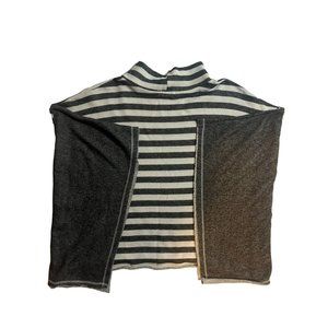 Oddy women's poncho striped gray/white